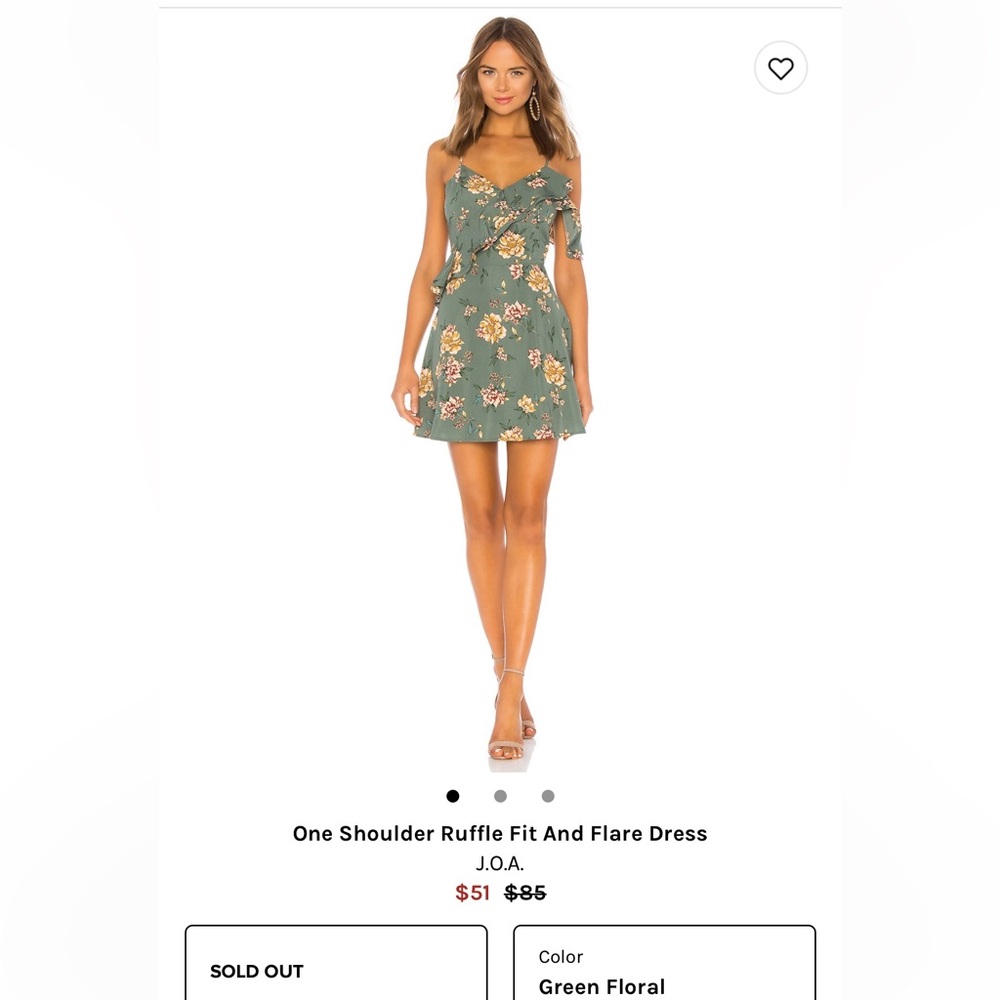 One shoulder fit and Flare J.O.A dress